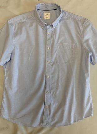 Сорочка чоловіча 100% котон з коротким рукавом m&s