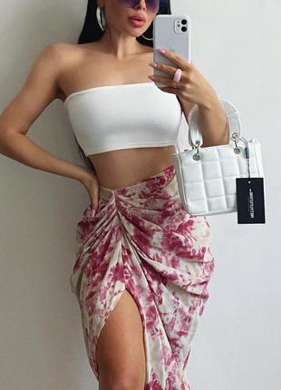 Юбка миди prettylittlething с драпировкой