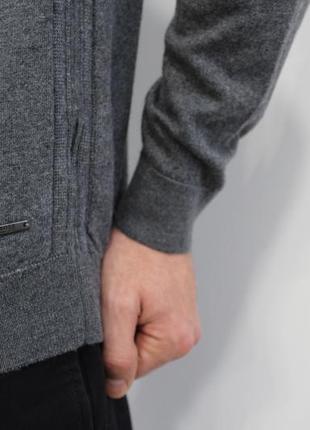 Стильний чоловічий кардиган hugo boss сірого кольору матеріал вовна3 фото