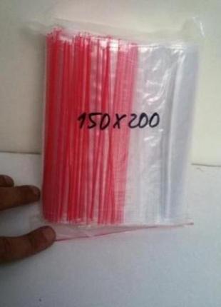 Пакети із замком zip-lock 150 мм х 200 мм в упаковці (100 шт)
