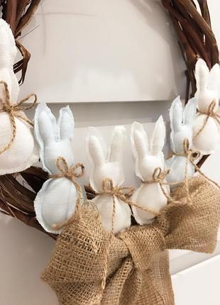 Пасхальный венок пасхальный венок декор на пасху пасха зайчик бант подарок