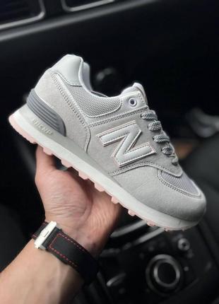 Кросівки жіночі new balance 574 gray & pink