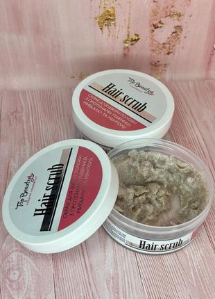 Скраб-пилинг для кожи головы top beauty с протеинами пшеницы, миндаля и ментола