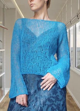 Светр джемпер павутинка вовна мериноса яскрава люкс ексклюзив