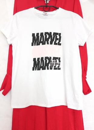 Футболка біла принт бавовна