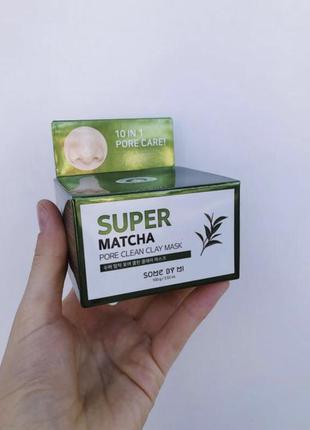Some by mi  super matcha pore clean clay, 100 g, очищувальна глиняна маска для обличчя, з глиною, для очищення пор