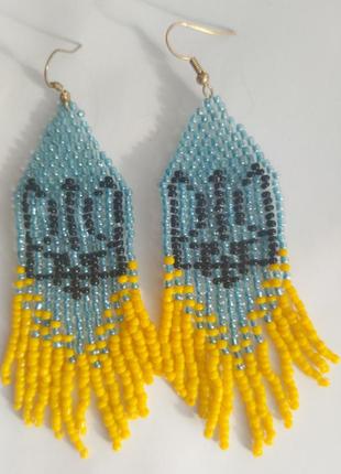 Серьги гербы из бисера