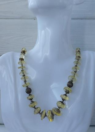 Ожерелье цитриновый кварц в серебре ожерелье с цитриновым кварцем индия!