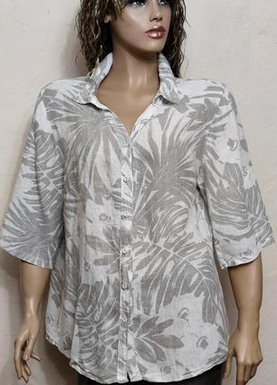 Льняная рубашка сорочка оверсайз  италия /10312/