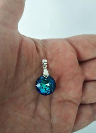 Підвіска з синім кристалом swarovski3 фото