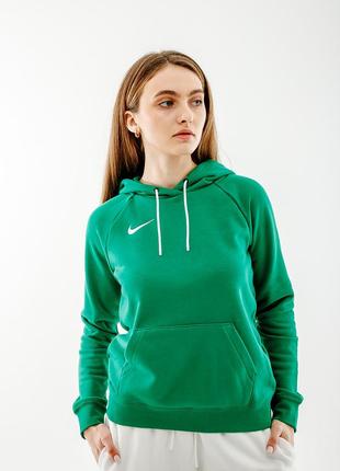 Жіноча худі nike flc park20 po hoodie зелений xs (7dcw6957-302 xs)