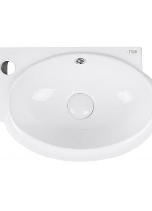 Раковина qtap leo 420x280x150 white с донным клапаном qt11115011lw