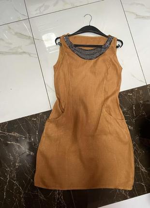 Льняное 100% платье