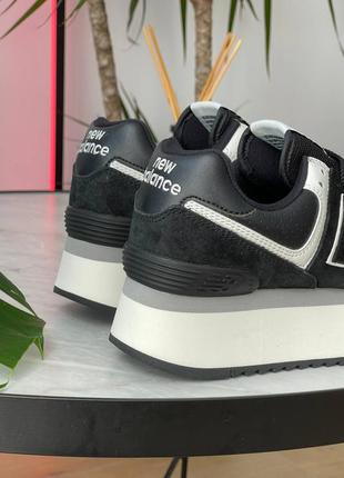 New balance 574+  platform black wl574zab7 фото
