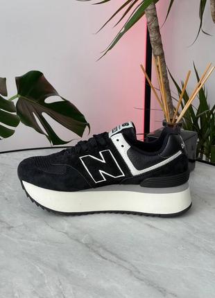 New balance 574+  platform black wl574zab5 фото