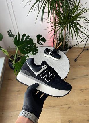 New balance 574+  platform black wl574zab
