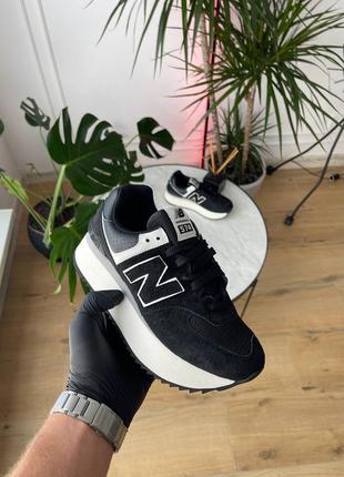 New balance 574+  platform black wl574zab2 фото
