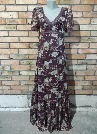 Asos стильное платье макси воланы шифон.