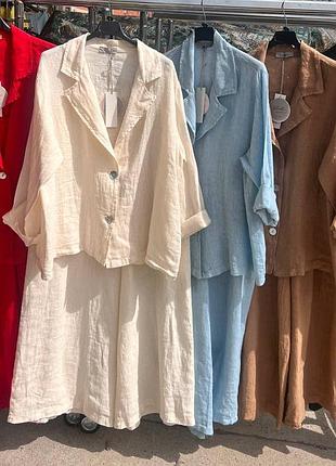 Шикарный льняной костюм zelante 🥰 италия 🇮🇹