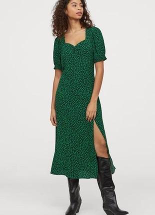 Жіноча стильна літня сукня h&m в квітковий принт з розрізом