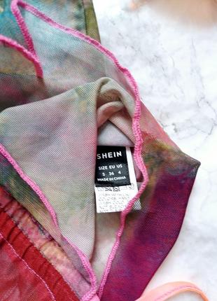 Яркий топ сеточка со стяжкой