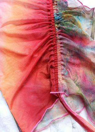 Яркий топ сеточка со стяжкой