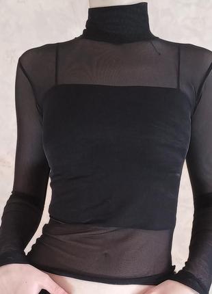 Комплект черный топ+сетка