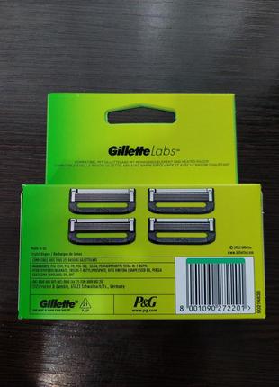 Змінні картриджі для гоління касети чоловічі gillette labs 4 шт8 фото