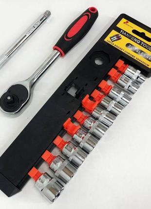 Набор торцевых головок 1/2" с трещоткой, 12шт / универсальный набор инструментов головок для авто3 фото