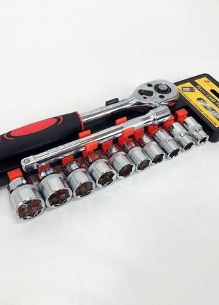 Набор торцевых головок 1/2" с трещоткой, 12шт / универсальный набор инструментов головок для авто6 фото