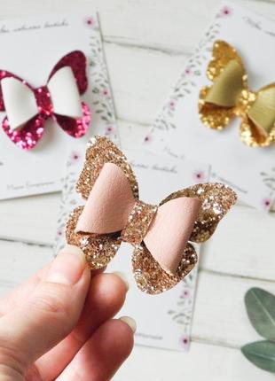 Бантики бабочки для девочки / заколки - резинки для малышки