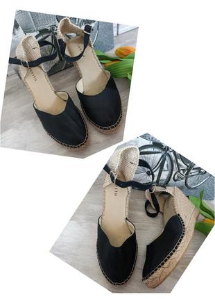 Жіночі закриті босоніжки еспадрильї натуральна шкіра на танкетці invito розмір 38