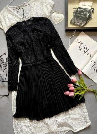 Чорне плаття, сукня, міді, плісе, topshop, гіпюр, розширене,