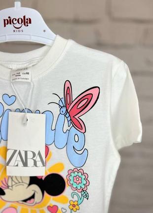 Летний костюм для девочки шорты и футболка минни zara4 фото