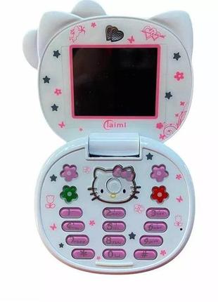 Детский мини мобильный телефон hello kitty (белый) 2
