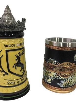 Подарунковий набір кухоль game of thrones house герб баратеонів гра престолів і кухоль сім королівств