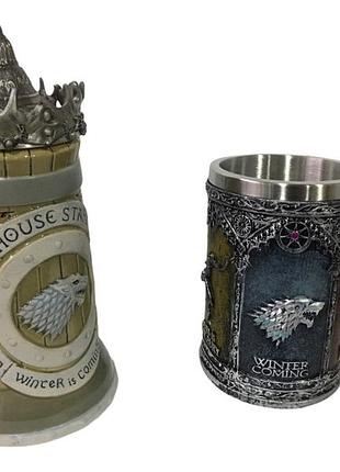 Подарочный набор кружка game of thrones house stark игра престолов дом старков и game of thrones winter coming