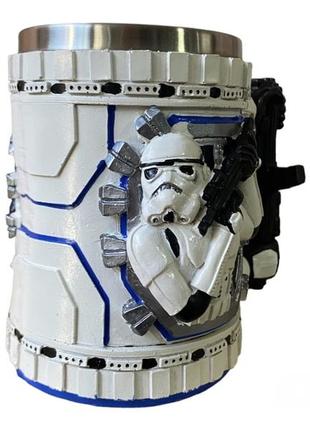 Кухоль чашка келих 3d неіржавка сталь star wars штурмовик 550 мл4 фото