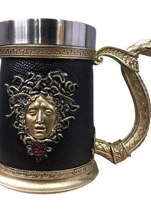 Кухоль чашка келих медуза горгона 3d нержавіюча сталь4 фото