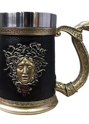 Кухоль чашка келих медуза горгона 3d нержавіюча сталь7 фото