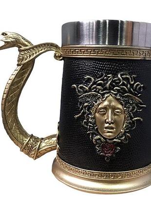 Кухоль чашка келих медуза горгона 3d нержавіюча сталь6 фото