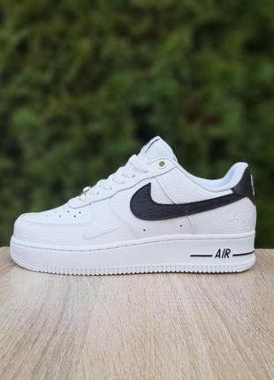 Чоловічі кросівки | nike air force 1 “82” | білі з чорним | шкіра, :41