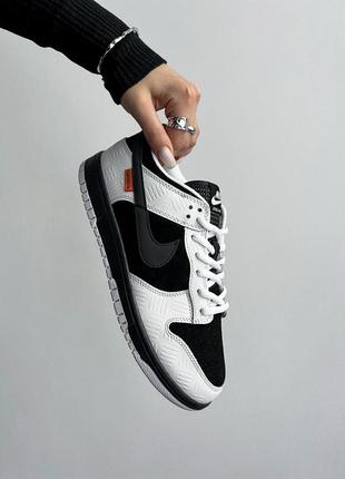 Кроссовки nike sb x tightbooth dunk low pro black white7 фото