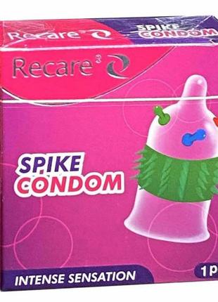 Презерватив recare spike condon з шипами та кульками (упаковка 1шт)