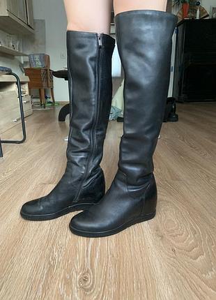 Сапоги женские черные зимние на меховой подкладке