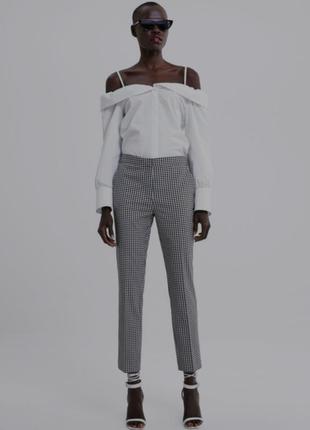 Брюки клетка zara