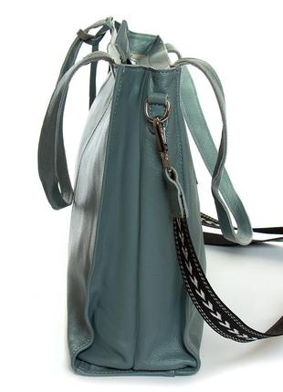 Жіноча велика шкіряна сумка alex rai сумка світло-зелена жіноча сумочка через плече з довгою ручкою4 фото