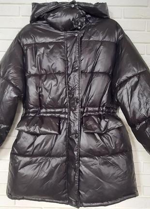 Зимний пуховик пуфер оверсайз bershka