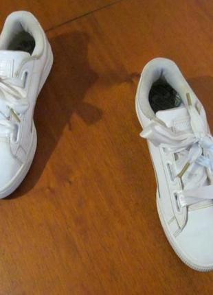 Кроссовки пума баскет Puma basket белые3 фото