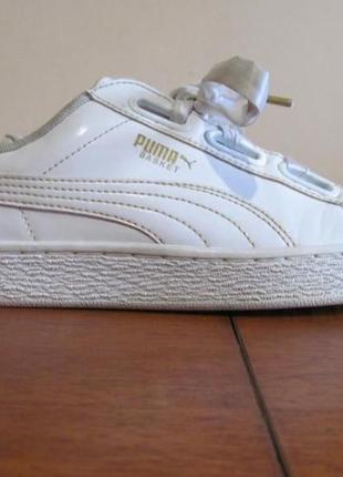 Кроссовки пума баскет Puma basket белые7 фото